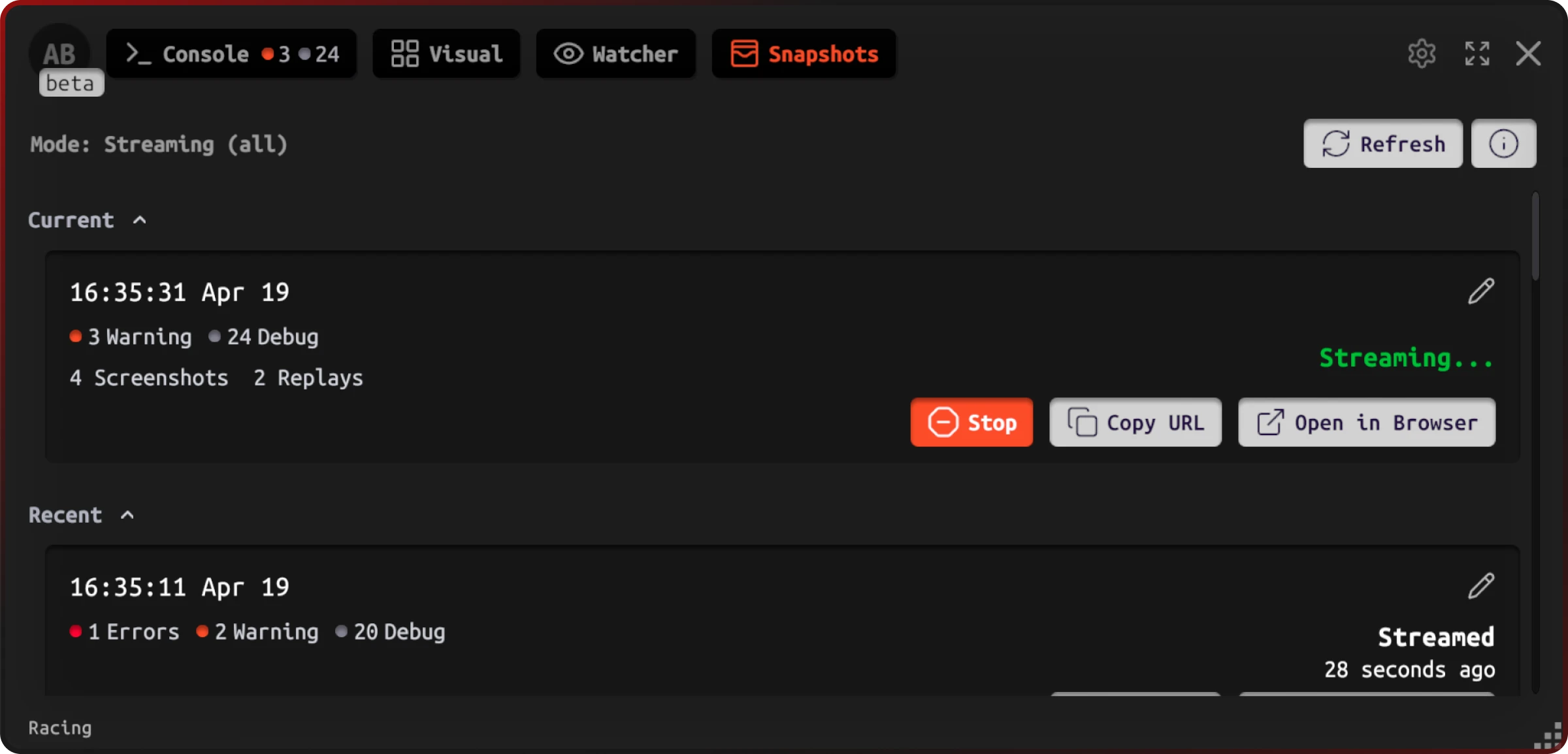 Jahro console open on mobile device during gameplay