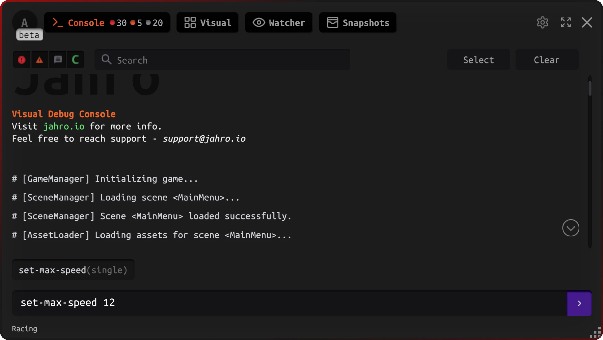 Unity console commands parameter input in debug console